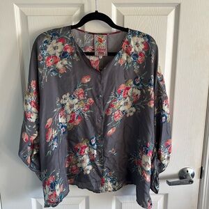 Johnny Wqs Floral Silk Blouse